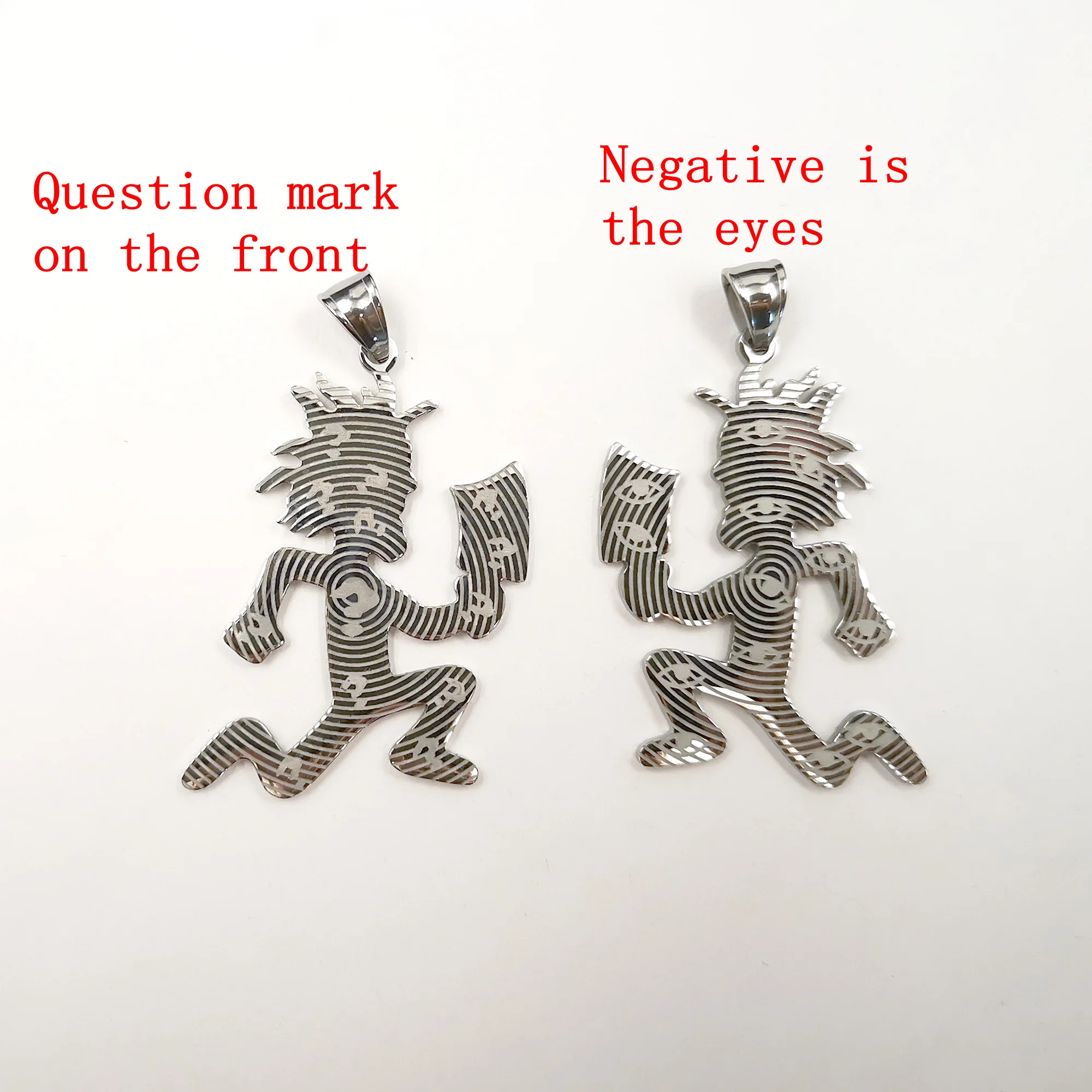 Big 2 inch Fashion ICP Etched Out Hatchet Man Juggalo Pendant Charms Stainless steel Necklace NK Link Chain 2