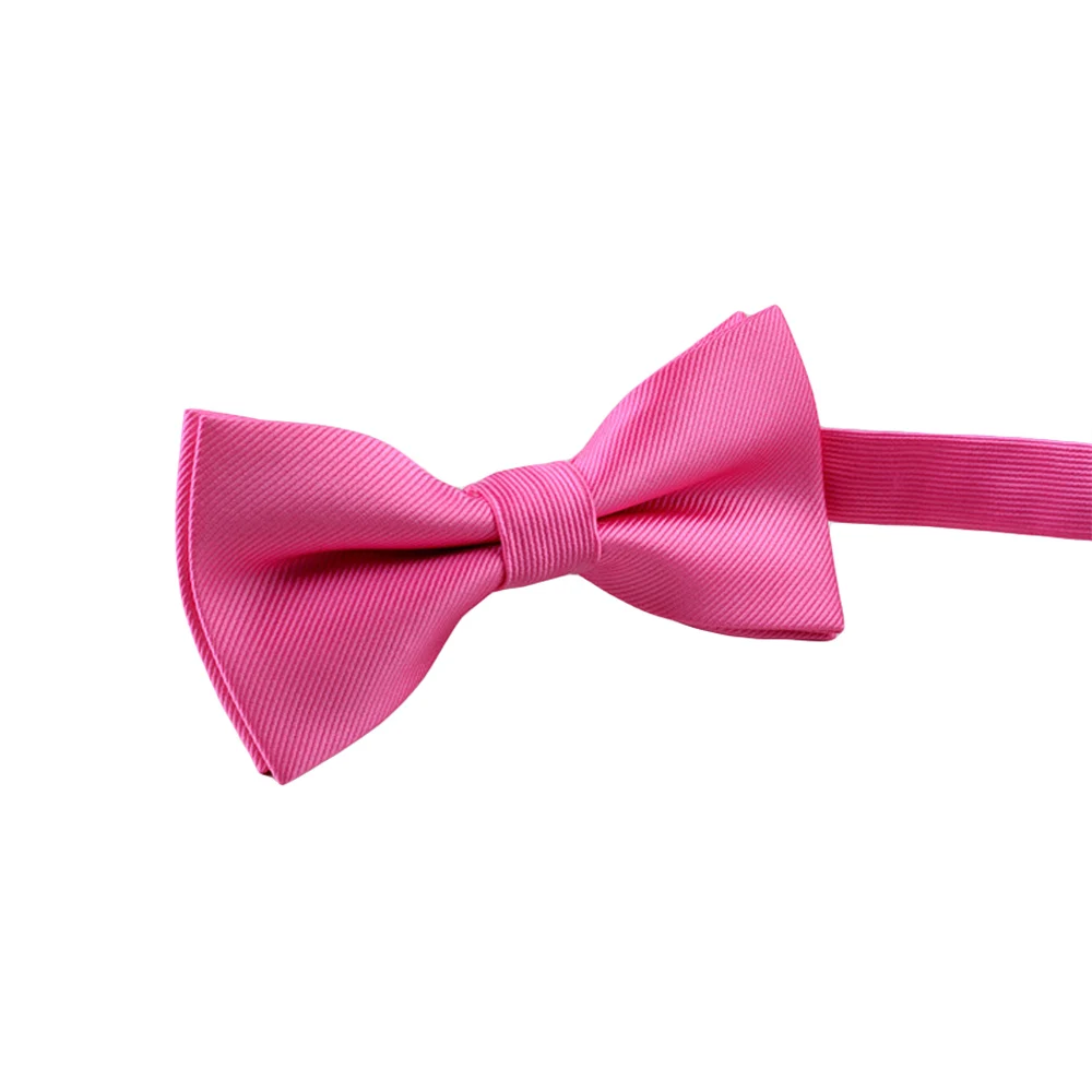 Hot Pink Мужской классический Одноцветный полосатый галстук-бабочка, Свадебный деловой Регулируемый Повседневный галстук-бабочка - Цвет: Hot Pink