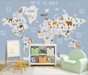 

CJSIR Custom Wallpaper Cartoon World Map Tv Background Wall Living Room Bedroom Children Room Background 3d Wallpaper Murals