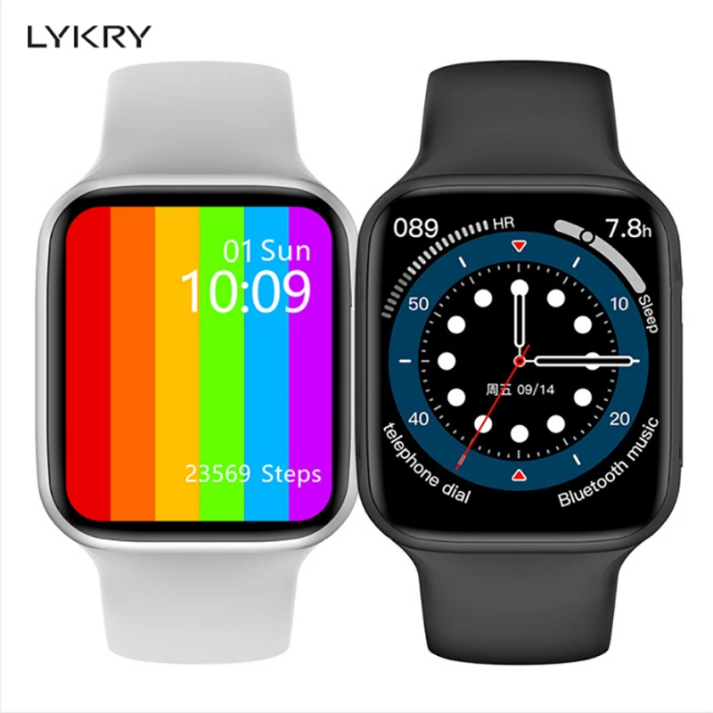 LYKRY IWO W36-reloj inteligente de serie 6 para hombre y mujer, reloj con pantalla de 1,75 pulgadas, Bluetooth, cargador inalámbrico, PK IWO12 13 W26 W46 W56