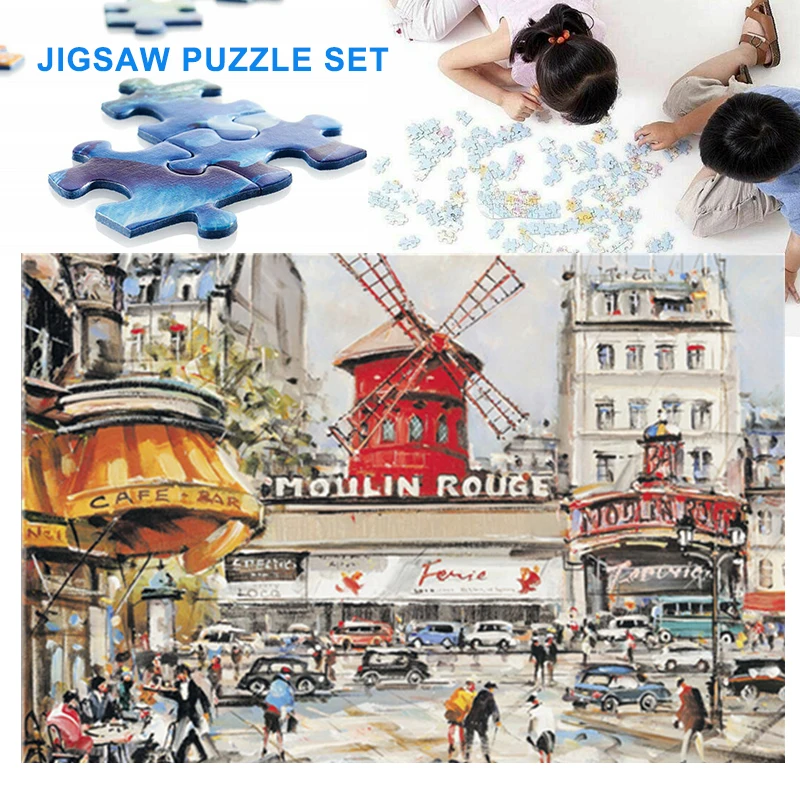 1000 Pieces Paris Flower Street Paper Jigsaw Kids Adult Intelligence Puzzle  Home