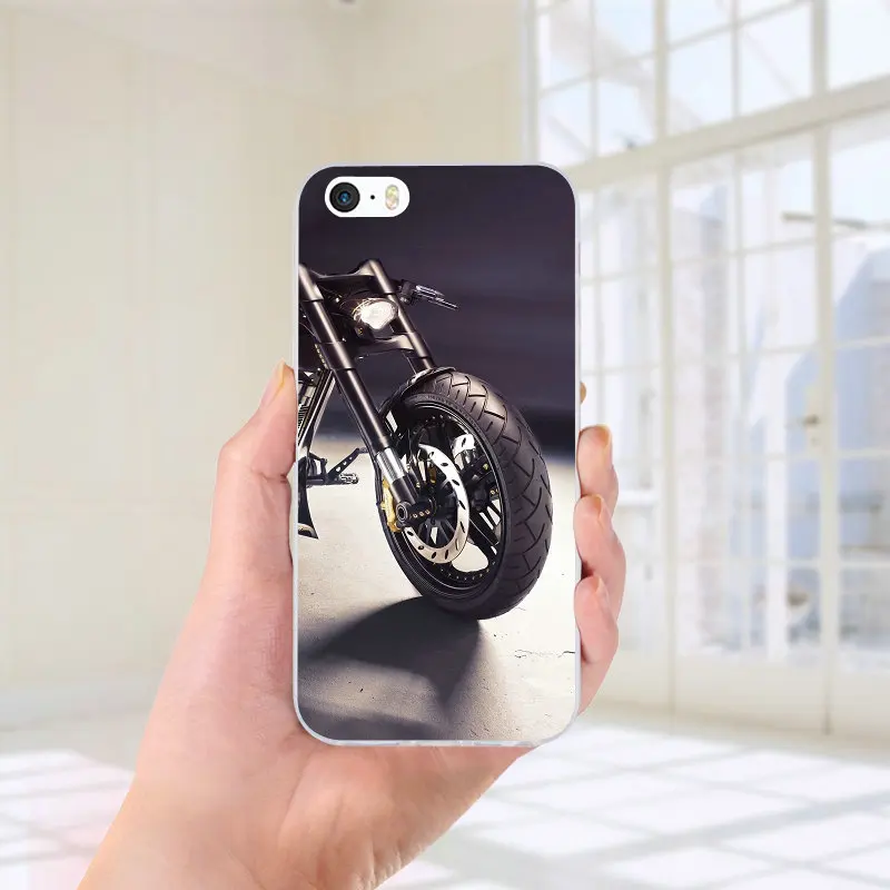Мягкие силиконовые чехлы из ТПУ для телефонов iPhone X XR XS Max 8 7 6S 6 Plus 5 5S SE 5C 4S 4 Shell классический мотоцикл дизайн - Цвет: Picture 12