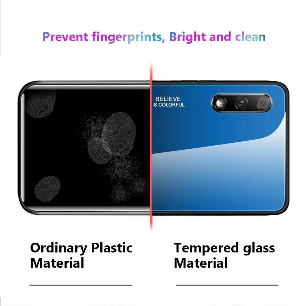 Модный градиентный стеклянный чехол для телефона huawei P30 P20 Honor 20 9X Pro 10 9 Lite 10i 20i P Smart Plus Nova 5i красочный чехол