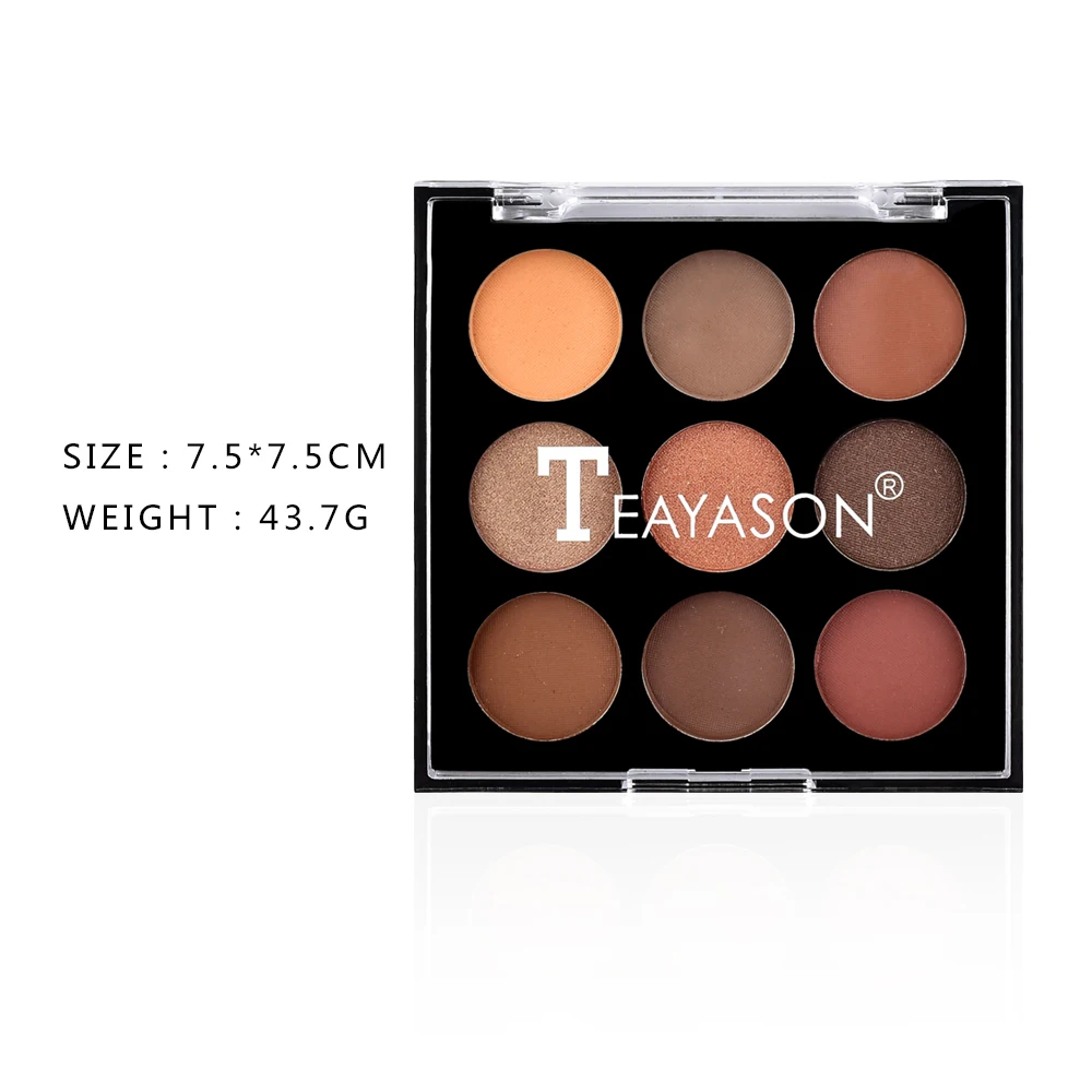 Teayason nude eyeshdaow палитра 9 цветов земля синий серый пигмент длительный водонепроницаемый матовый Тени для век порошок AM121