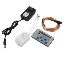 ICOCO Светодиодный светильник 10 м 24 кнопки дистанционного управления с 12 В источник питания Сказочный светильник для рождественского фестиваля свадьбы