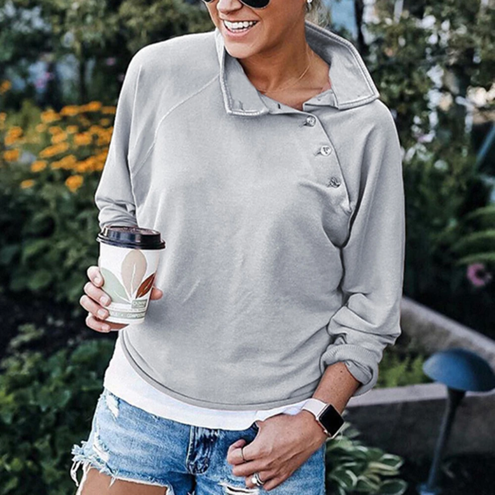 

BornToGirl 2019 Autumn Winter Women Long Sleeve Black Grey Pink T-Shirts