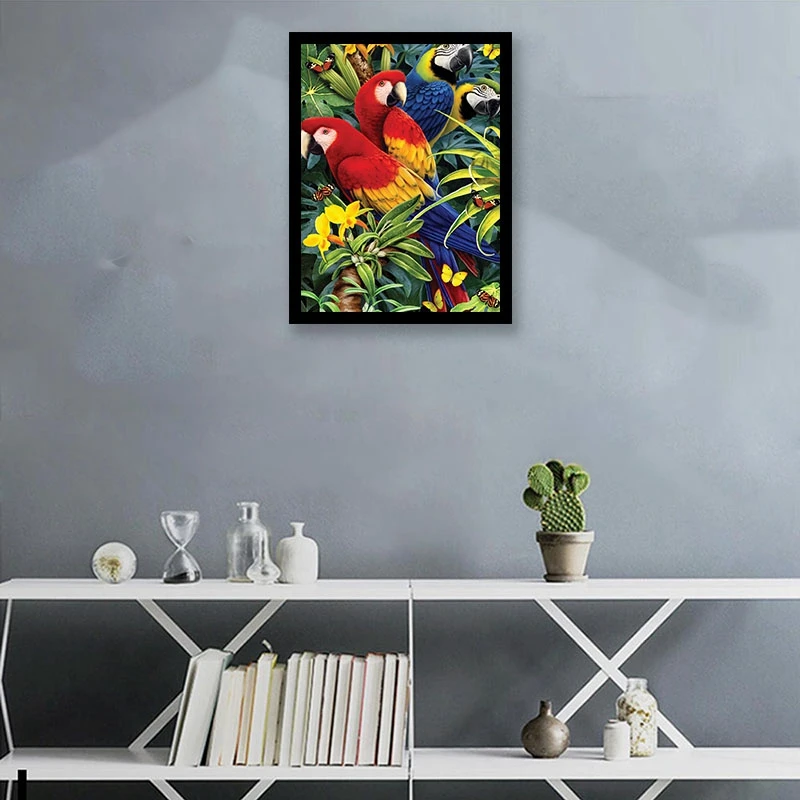

Paint By Numbers Kits for Adult, DIY Canvas Painting for Adults Beginner-Parrot
