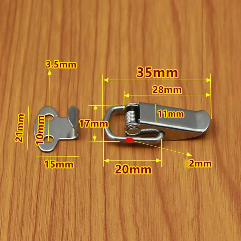 6Pcs Spring Loaded Suitcase Chest Tool Box Locking Toggle Latch Hasp Lock Hardware