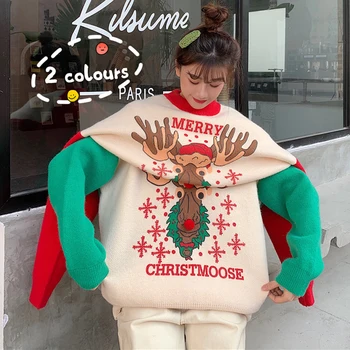 

Winter Woman Sweater 2019 Cowl Neck Retro Plus Size Ladies Jumper Pullovers Oversize Loose Handmade Knit Ribbed Knitwear KK60MY