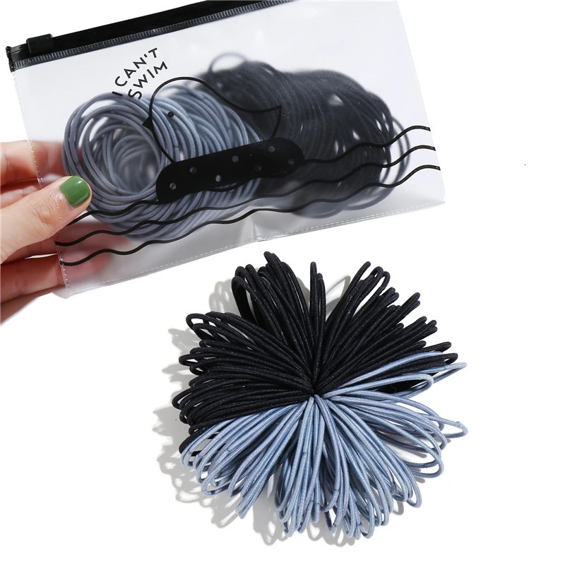 100 шт., аксессуары для волос, женские и детские эластичные резинки для волос, резинки для волос, модные резинки для волос, резиновый конский хвост, держатель, украшения для девочек - Цвет: S8-5cm 100PCS
