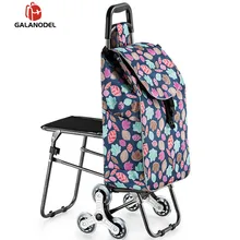 Трехколесная лестница, женские сумки для покупок, лестница, корзина для покупок, большая емкость, тележка для покупок, переносная, водонепроницаемая, корзина для покупок