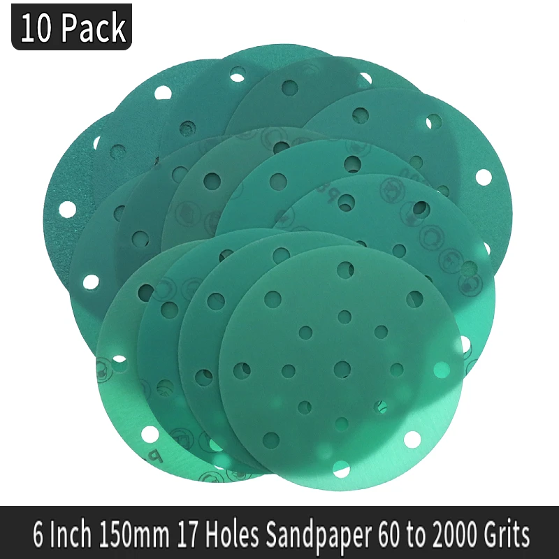 60Pcs 6 Inch Sanding Discs Hook And Loop, Wet Dry Sanding Discs 800 1000 1500 2000 3000 5000 Grit Orbital Sander 60pcs 6 Inch Non Hole Grinding Disc Sandp