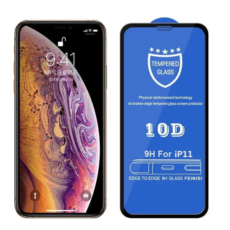 10D Защитное стекло для iphone 11 Pro Max glass на X Xs Xr Защитная пленка экрана полное