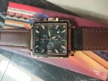 Reloj deportivo para hombre, cronógrafo de cuarzo, con Esfera Grande cuadrada de cuero, marca superior de lujo, a la moda, resistente al agua, nuevo, 2021