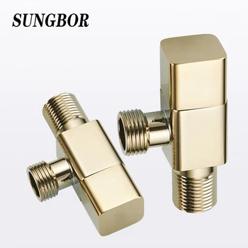 

Golden triangle valve copper 4 points household sanitary products bathroom hot and cold fast opening faucet switch water valve