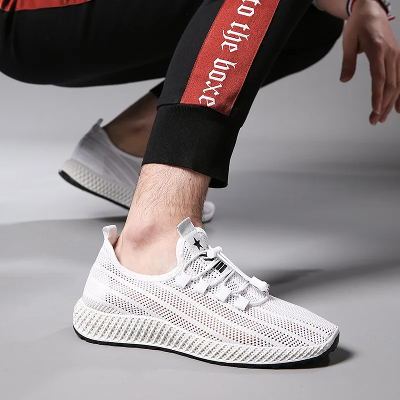

2019 New Style Mesh Shoes Men's Korean-style Trend Versatile Fly-kit Mesh Athletic Shoes MEN'S Casual Shoes