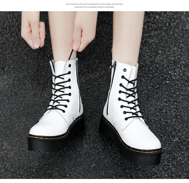 Martens Chelsea Boots Women Shoes New Black Leather Ankle Boots Women Punk Shoes Thick Bottom Platform Motorcycle Boots De Mujer Martens Chelsea Boots Women Shoes New Black Leather Ankle Boots Women Punk Shoes Thick Bottom Platform Motorcycle Boots De Mujer