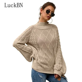 

Plaid Knitting Women Sweaters Pullovers Twisted Jumper Autumn Winter Sweater Casual Female Long Sleeve Knitwear Tops Faldas