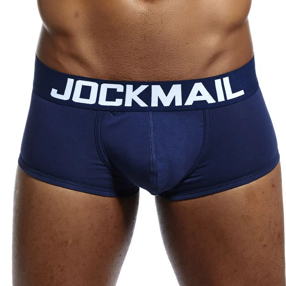 Бренд JOCKMAIL, мужские боксеры, хлопковое сексуальное мужское нижнее белье, боксеры с u-образной выпуклой сумкой, трусы с принтом листьев, Сетчатое дышащее нижнее белье для геев