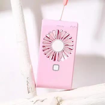 

Mini Phone Shape Portable USB Charging Cooling Fan with Stand Makeup Mirror Pocket Fans Usb Charge Mini- Hold Fans Outdoors