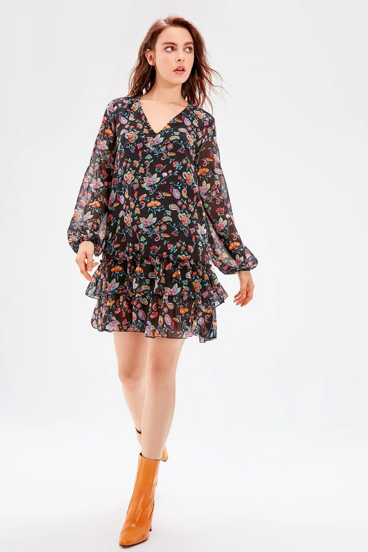 

Trendyol Black Patterned Dress TWOAW20EL0047