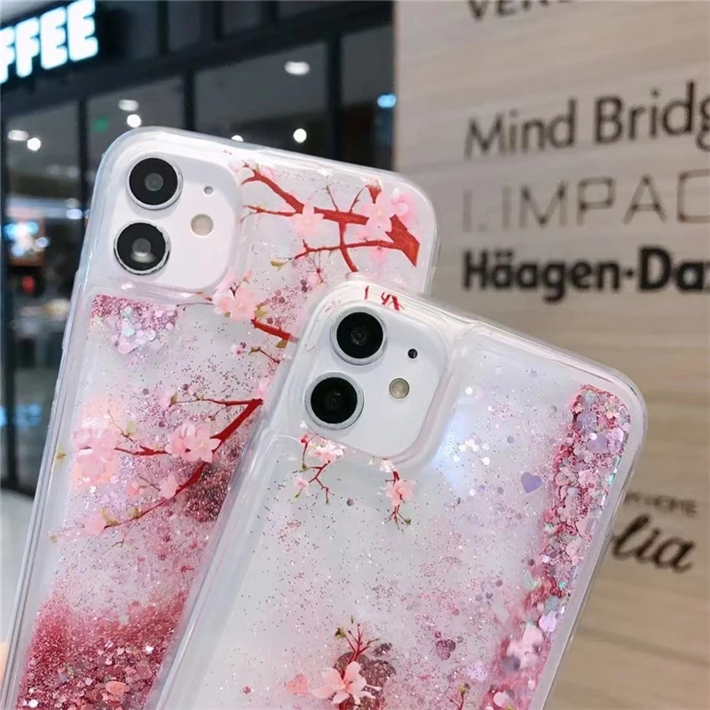  Para Huawei Nova 5T Case Clear Glitter Sparkle Pink