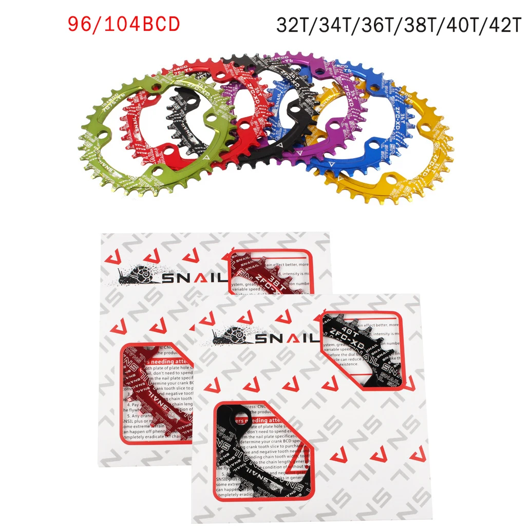 Bicycle Crank 96BCD 104BCD Round Shape Narrow Wide 32T/34T/36T/38T/40T/42T MTB Chainring Chainwheel Bike Circle Crankset | Спорт и