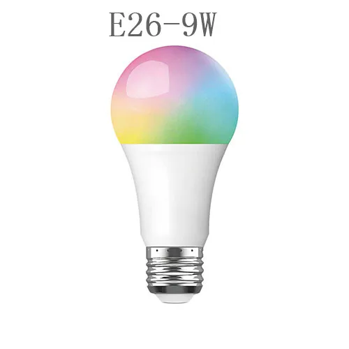 RGB E27 E26, Wifi, умный светильник, лампа, WiFi, светодиодный светильник, 7 Вт, 9W10W, светодиодный светильник, поддержка Alexa, Google Home, IFTTT, голосовой пульт дистанционного управления - Color: E26 9W