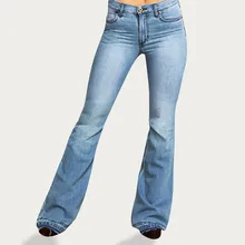 Женские расклешенные узкие джинсы деним брюки винтажные расклешенные джинсы осенние брюки с высокой талией эластичные широкие джинсы