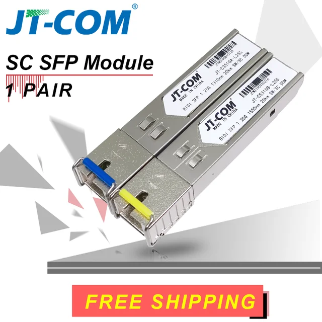 2pcs SC SFP Module Gigabit DDM BIDI mini gbic 1000Mbps fiber tranceiver