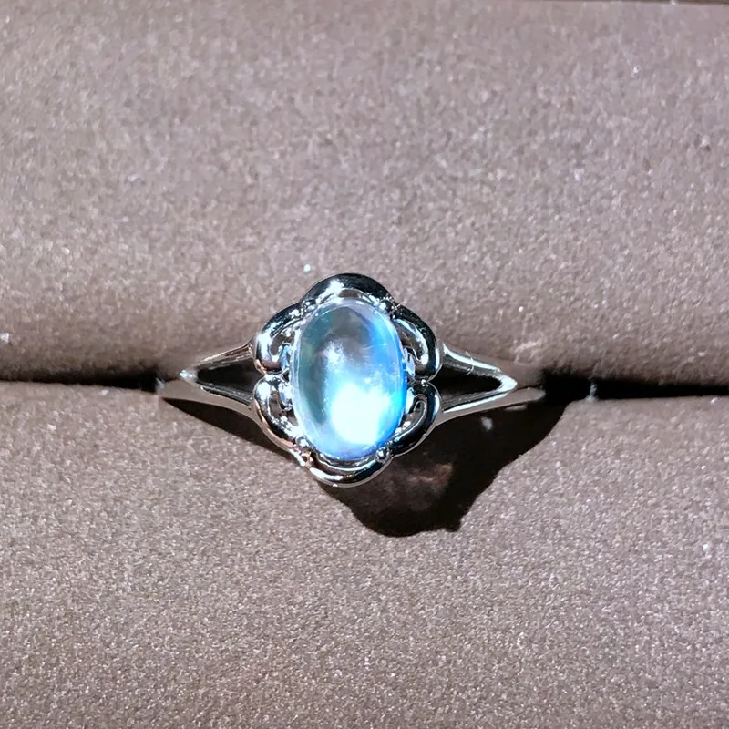 Изысканное женское серебряное кольцо с лунным камнем, натуральный камень, серебро 925 пробы, хороший цвет, подарок на день рождения, подарок на год