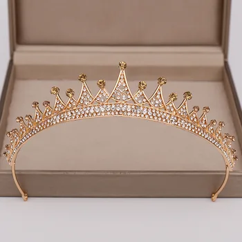 

Headwear European And American-Style New Crystal crystal Crown HairBand Performances Headdress Bridal Jewelry Wholesale