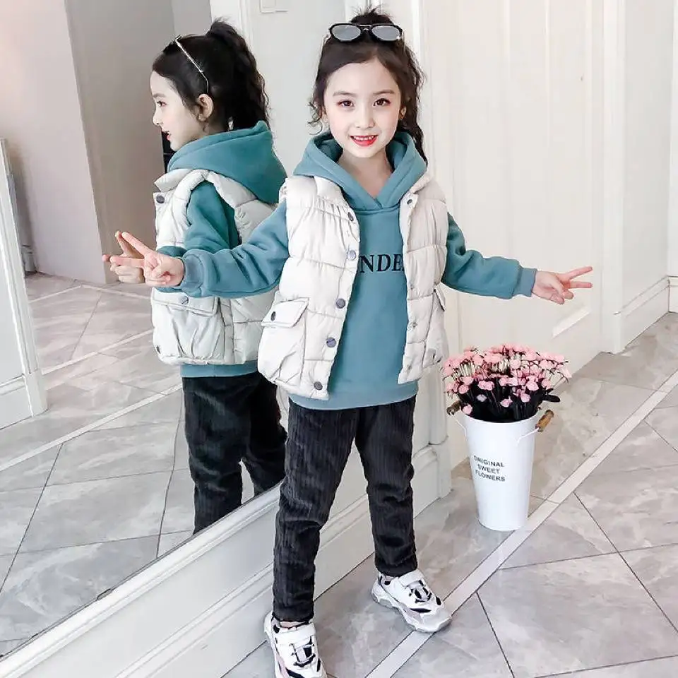 

3 Pieces/Set Children Clothing Sets Warm Kids Hoodies Girls Outfit Sports Suit Age For 3-12 Year Girls Suits Children Clothes