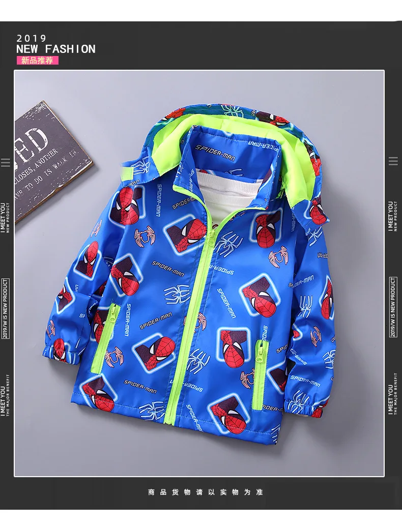 Пальто с героями мультфильмов для мальчиков г. Детская ветровка со съемным капюшоном Теплая Флисовая одежда для маленьких мальчиков уличная спортивная куртка
