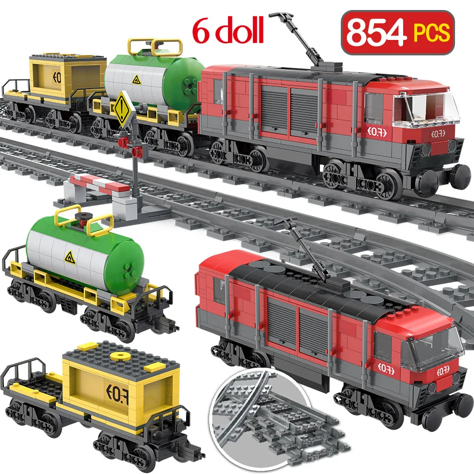 

NeW 854PCS Creator Intercity Train Series Building Blocks Compatibe Legoingly Track Train Station Architecture Toy for Children