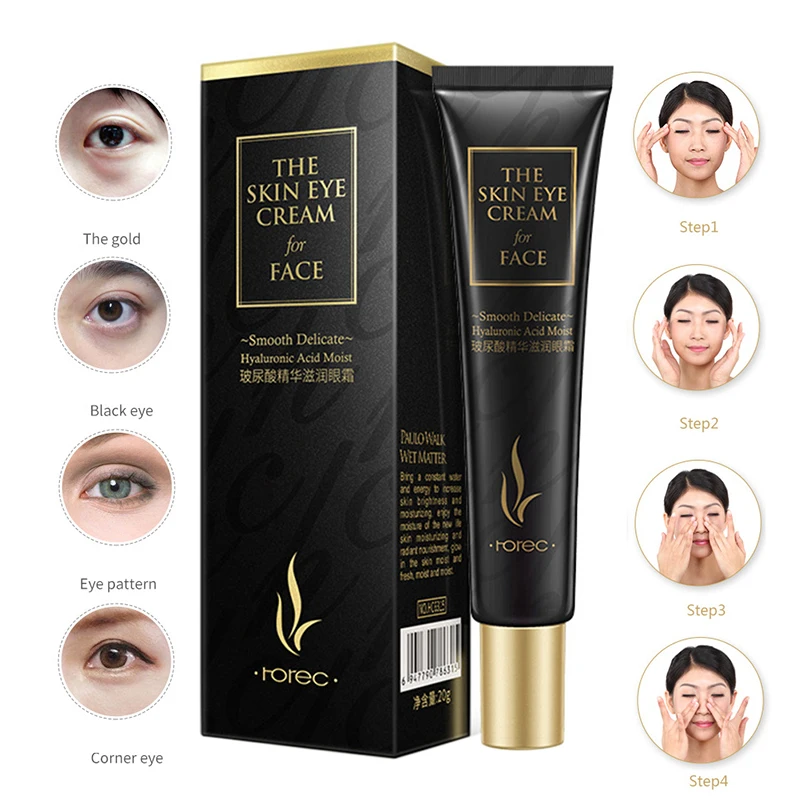 Hyaluronic Acid Eye Serum Anti-Wrinkle Remover Dark Circles Eye Cream Against Puffiness Anti Aging Ageless Instantly 20ML