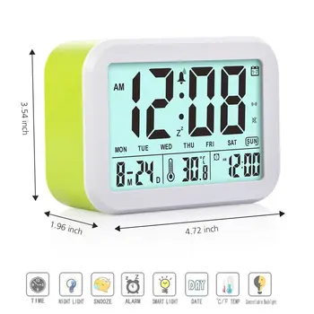 

New Digital Alarm Clock Talking Clock 3 Alarms Intelligent Optional Weekday Alarm Noctilucent And Snooze Function Month Date And