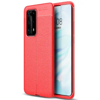 

50pcs/lot For Huawei P40 Pro+/Plus 5G Anti-Slip Slim Soft TPU Skin Armor Litchi Anti-Shock Case For Huawei P40 Pro+/Plus 5G