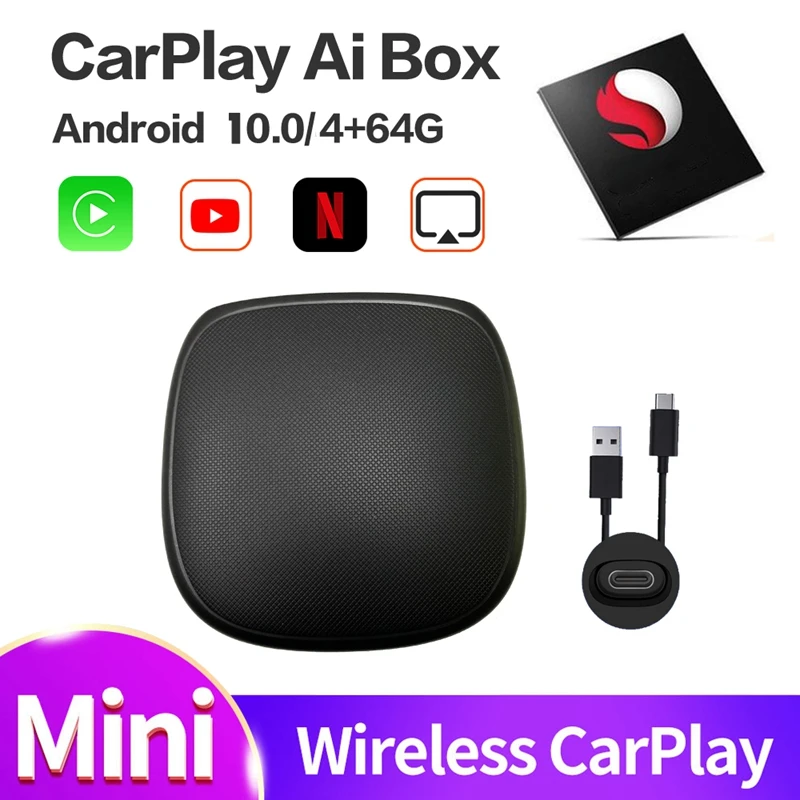 Wireless Carplay IOS Android Auto Ai Box Car Multimedia Player 4+64G Audio Navigation for BMW KIA Toyota Mercedes | Автомобили и