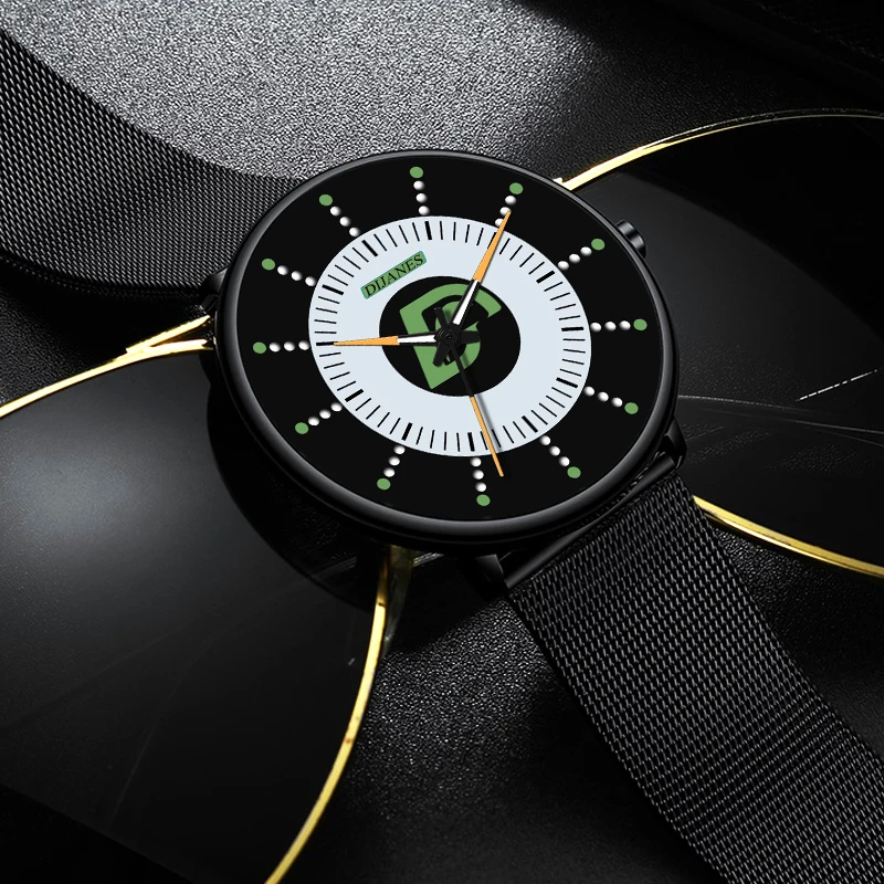 Reloj minimalista de cuarzo para hombre, cronógrafo ultradelgado clásico, luminoso, con correa de malla de acero inoxidable, 2022 ► Foto 3/6