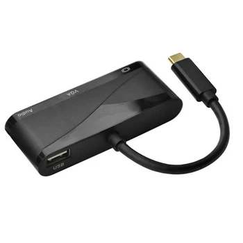 

USB 3.1 Type-C To HD VGA Audio High Definition Adapter Converter + Type-C To VGA Cable Splitter