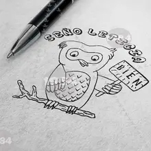 1984-Сова Muy bien персонализированные пользовательские штамп с именем испанский печать учителя