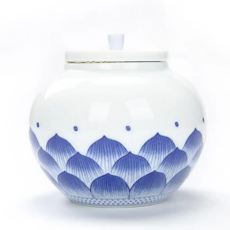 9 Kinds Tea Box Caddies Blue And White Porcelain Tea Tin Can Storage Tea Caddy Theedoos Seal Storage Box Round Cans Canister