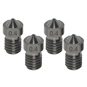 

3D Printer Accessories V6 Abrasive Steel Nozzle 1.75/0.4Mm 4 Pack