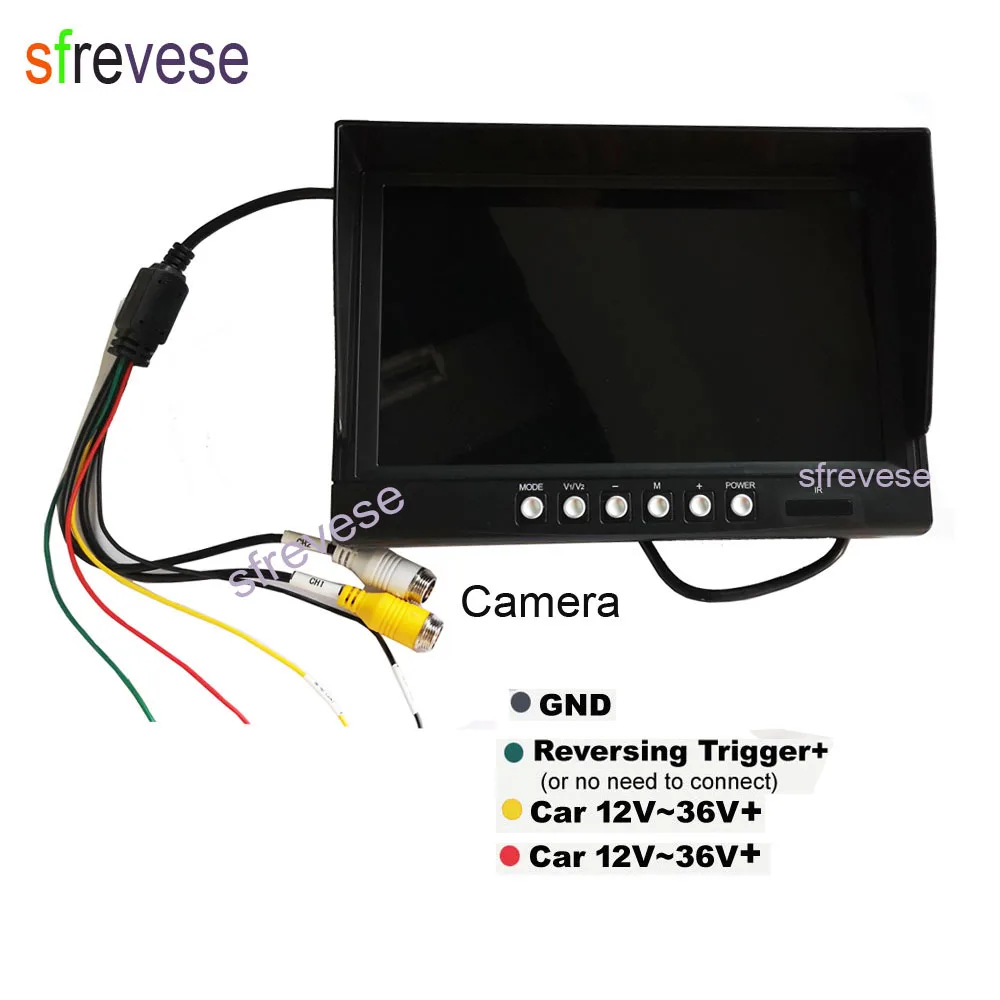 US $26.99 9 IPS HD SD DVR Recording 4Pin 2CH Split Car Rear View Monitor Waterproof AHD 1080P Reversing Backup Camera For Bus Truck