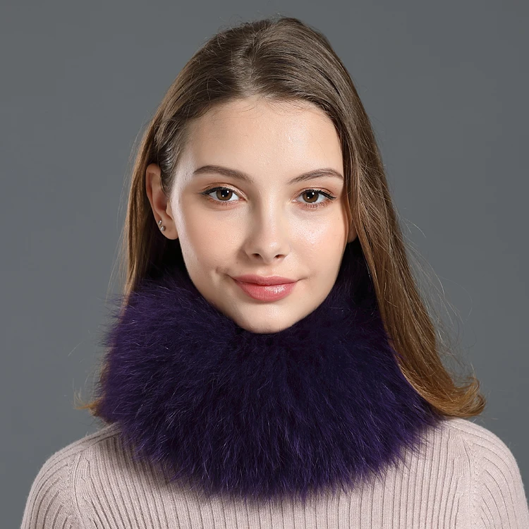 Colour 1 Женское зимнее вязаное кольцо с натуральным мехом, новинка, маленький теплый мягкий модный женский шарф из меха лисы и енота - Цвет: Colour 1