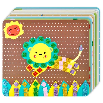

10pcs Kids Craft Toy Mosaic Stickers Painting Diy Handmade Creative 3D EVA Animal Diamond Painting Toy Lion Owl Craft Supplies