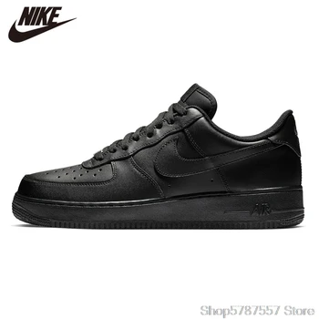 

NIKE-zapatillas para correr AIR FORCE 107 AF1, clásicas, color blanco, Retro, negro