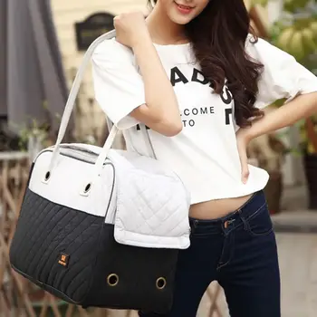 

Women Solid Color Handbag Pet Cute Travel Shoulder Bag Dog Cat Handbag Carrier Puppy Kennel Portable Tote