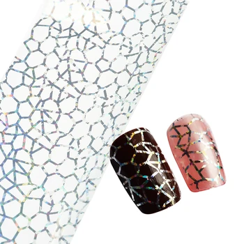 

Nail Decals Glitter Nail Art Full Tips DIY Cobweb Nail Foils Transfer Sticker